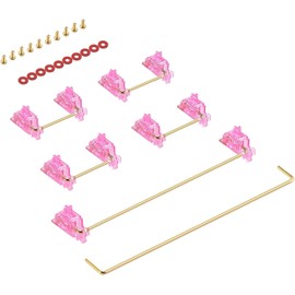 Zkeebs DUROCK V2 Screw-in Stabilizers, 7U, 6.25U, 2U Clear PCB Mount Stabilizer Pre-Clipped, Wire Popping PCB Screw Stabs for Mechanical Keyboards (80% TKL Kit) (Miami Vice Pink)