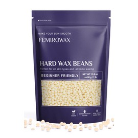 FEMIROWAX Wax Beads, 1lb Hard Wax Beans for Hair Removal Sensitive Skin with Coconut Formula Waxing Beads for Full Body Brazilian Bikini Face Eyebrow at Home Wax Refill for Women Men