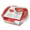 Rubbermaid TakeAlongs Square Food Storage Containers, 2.9 Cup, Tint Chili,