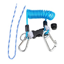 Cordón de buceo, herramienta de emergencia de seguridad con cordón de liberación rápida con muelle de bobina antipérdida Keep Diving(10.00 * 10.00 * 10.00cm-Azul)