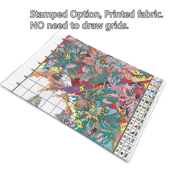 Awesocrafts Cross Stitch Embroidery Kits Pre-Printed Gnome Pictures Templates Embroidery