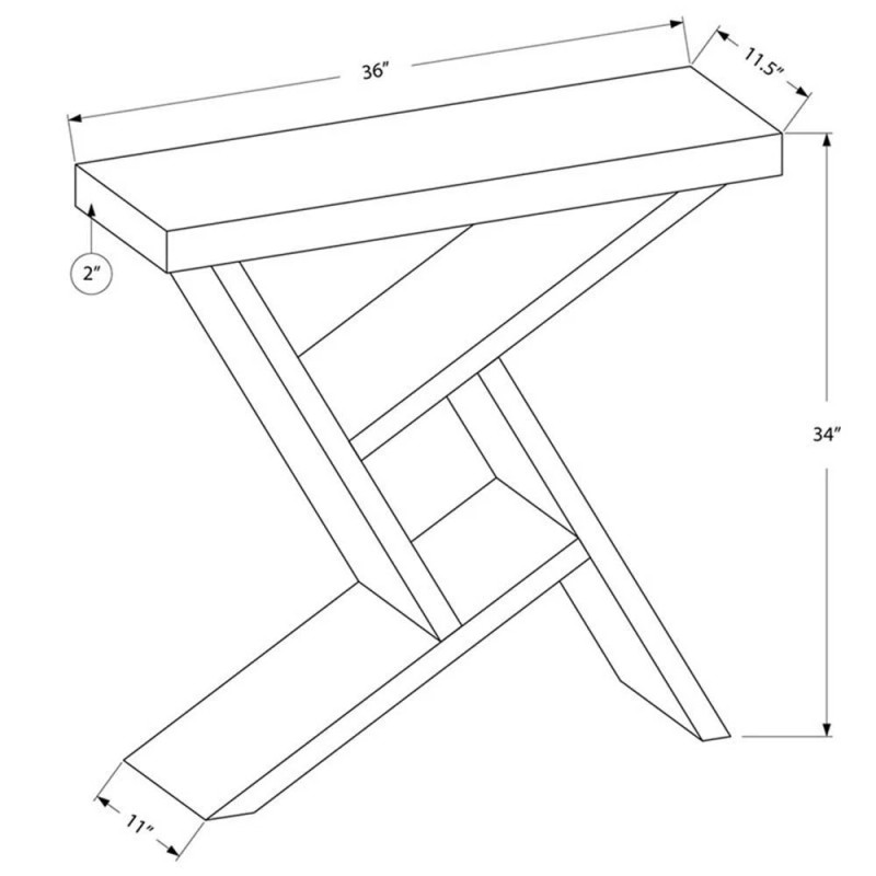 Monarch Accent Table Console Entryway Narrow Sofa Bedroom Laminate Gray