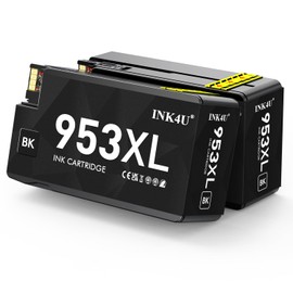 INK4U 953XL Printer Cartridges Black Compatible with HP 953 XL Cartridges for HP Officejet Pro 8710 8715 8740 8720 8718 7730 8728 8719 7740 7720 8730 8725 8210 8218 Printer (Black