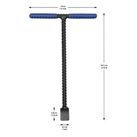 Topnix Water Meter Key Wrench 12 inch - Heavy Duty Enforced Steel Shut Off Tool with T-Style Handle for Curb and Main Water Valve - 4 Way Utility Key included