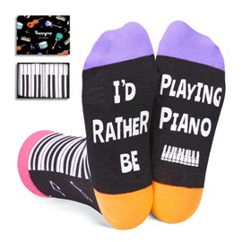 HAPPYPOP Piano Gifts for Pianists - Music Lover Socks for Players, Piano Recital Socks for 7-9 Years Kids Boys Girls Students