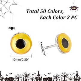 PH PandaHall 100pcs Push Pins Dragon Eye Thumb Tacks Glass Eyeball Wall Pins Mini Decorative Thumbtacks Cat Owl Bird Eye Map Pins for Wall Corkboard Map Calendar Photo Home Office Craft Projects