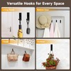 LALOCAPEYO 4-Pack Foldable Heavy-Duty Zinc Alloy Wall Hooks, Space-Saving Retractable