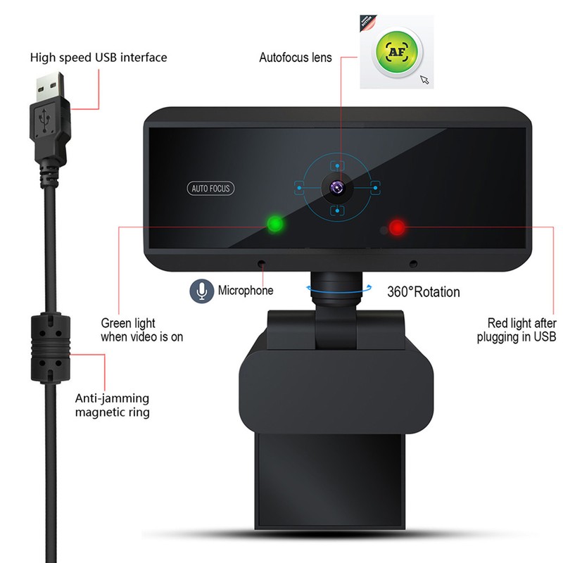 1080P Computer Camera Built‑In MIC HD for Video Conferencing Computer