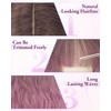 Purple Ombre Short Wavy Bob Wig with Bangs, 14 Inch