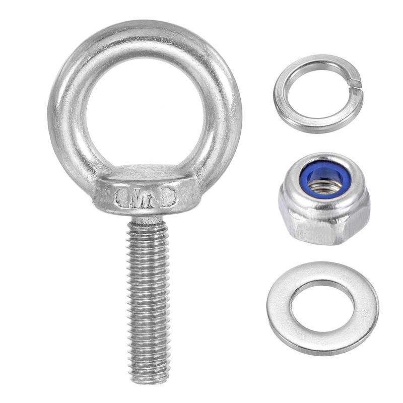 PATIKIL M8 x 30mm Lifting Shoulder Eye Bolts Set of