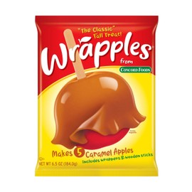 Concord Foods Wrapples Caramel Apple Wraps, Easy Caramel Treats at Home - Includes Wraps and Sticks for Delicious Apples! 6.5 oz (Pack of 1)