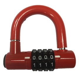 Bosvision 3.5 inches Width 4-Digit Resettable Combination Padlock with 3/8" Long Shackle for Gate, Lodge, Locker, Luggage. - RED