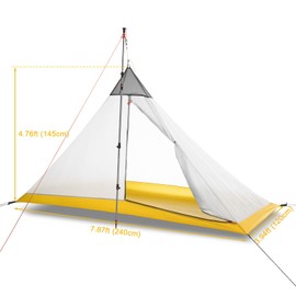 MUXSAM Inner Tent, For 1 Person, One Pole Inner Tent, Mosquito Net, Mosquito Net, Ultra Lightweight, Breathable, Easy Setup, Mountain Climbing, Camping, Outdoors, Pegs, Pole Sold Separately