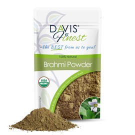 Davis Finest Organic Brahmi Powder 250g, Ayurvedic, Hair Growth, Dry Scalp, Damaged Thinning Hair, Reduce Split Ends, Hair Fall & Hair Breakage