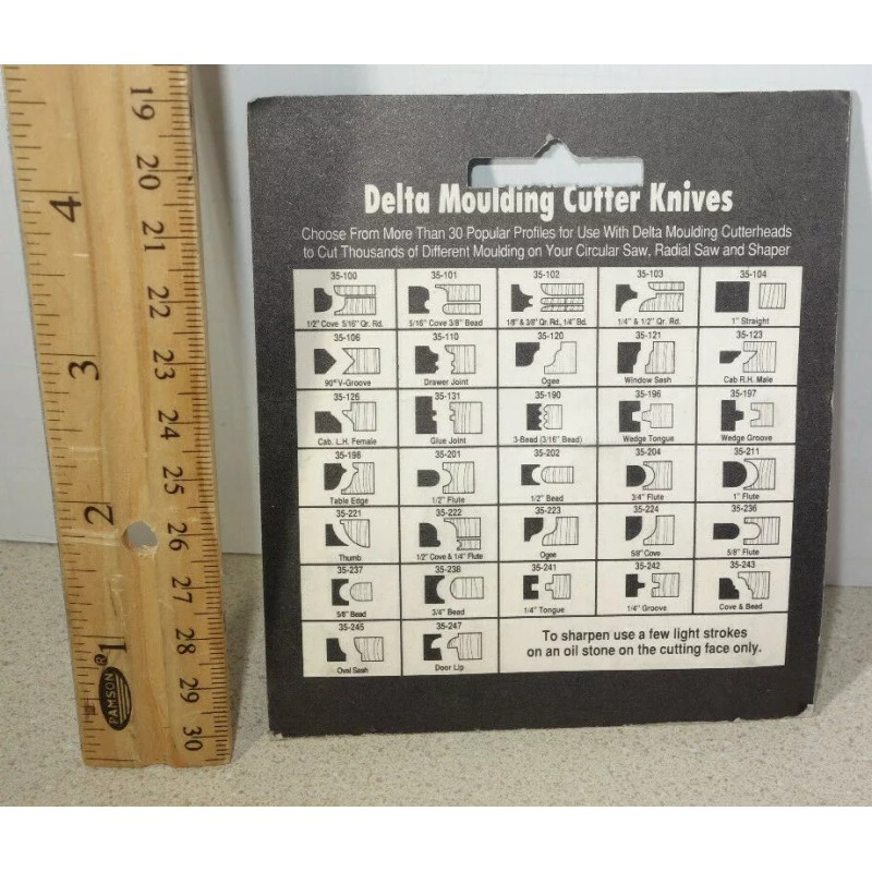Delta Molding Cutter Knives Knife Set 35-221 Moulding Cutterhead USA