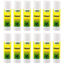 D.RECT Stick di Colla PVA 12 Pezzi 15 g – Inodore, Lavabile, Adesione Forte per Carta, Cartone, Foto e Tessuti Leggeri