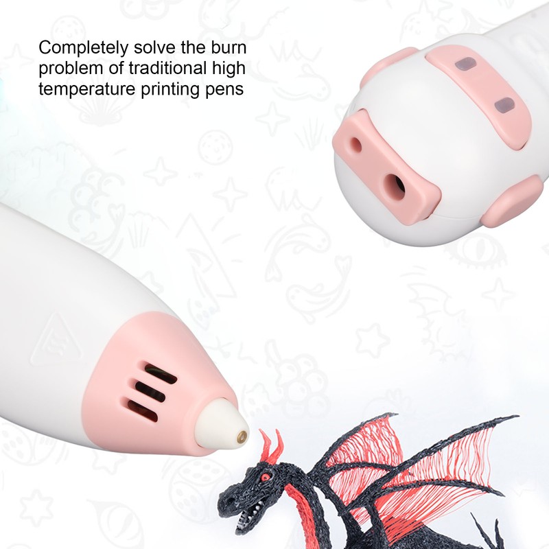 3D Printing Pen Ergonomic Design Low Temperature Safe Intelligent Chargeable