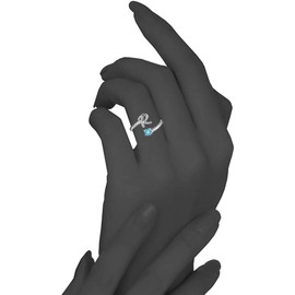 AILAAILA March Initial Birthstone Rings for Women Adjustable Dainty Letter Ring Stackable Stacking Ring for Mother Daughter Birthday Jewelry Gift K