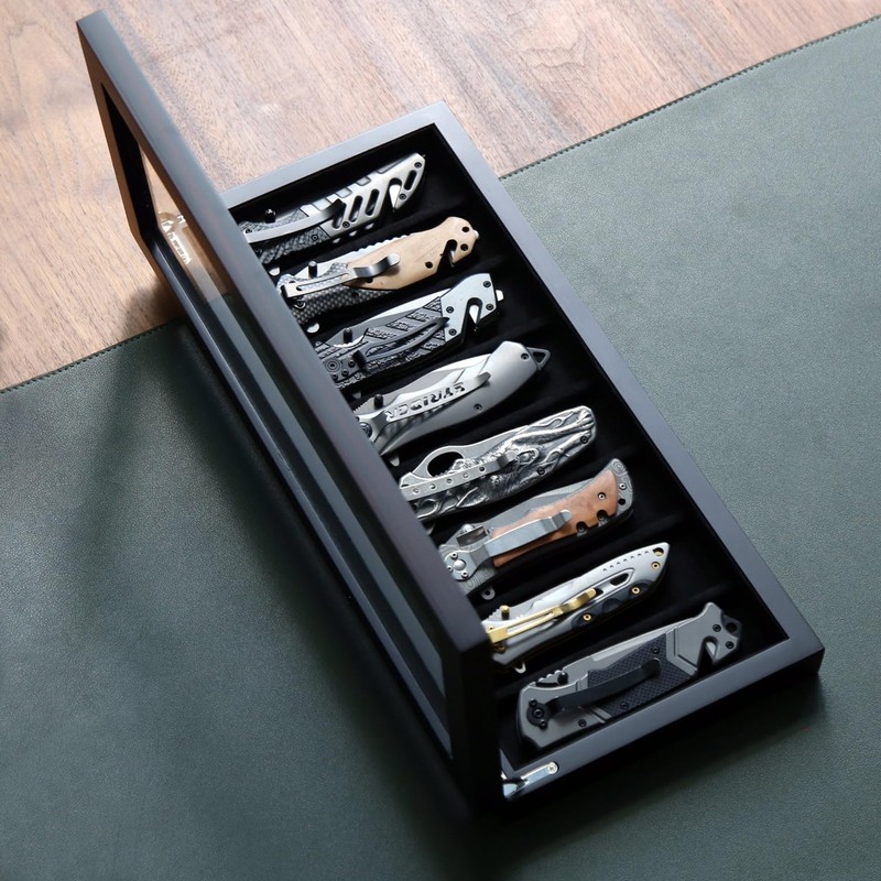 Bonaking Knife Display Case for 8 Pocket Knives - Pocket