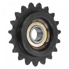 uxcell #35 Chain Idler Sprocket, 12mm Bore 3/8" Pitch 19 Tooth Tensioner, Black Oxide Finished C45 Carbon Steel with Insert Single Bearing for ISO 06C Chains