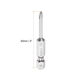 HARFINGTON 5pcs Y3 Tri-point Screwdriver Bit 1/4" Hex Shank 2" Length Magnetic Y Type Screw Driver Power Tool