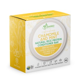 Solid Rice Protein Water Conditioner Bar Hair Soap – Conditioning Bars For Hair With All Natural Plant Based Essential Oils And Zero Waste Packaging - Use With Shampoo Bar (Mint And Chamomile)