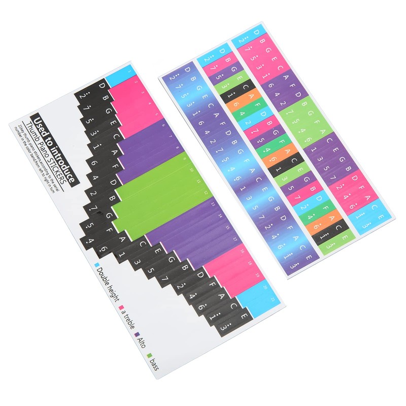 Piano Keyboard Stickers, 21 Tone Thumb Piano Universal, Colorful Kalimba