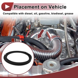 HEROFFIX 1 Pcs Fuel Line Hose Vacuum Hose Automotive Fuel Hose 16ft 0.34"ID 0.55"OD Black CPE Rubber,Nylon Braided AN-6