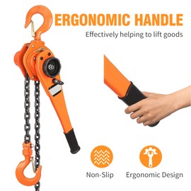 Ratcheting Lever Block Chain Hoist Chain Come Along Puller Pulley (3T 1.5M)