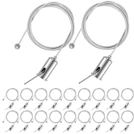 Teemyaa 20 Sets Hanging Wire Cable Kit for Hexagon Garage Light, 3.28ft Honeycomb Pendant Mounting Hardware, Adjustable Wire Rope for Suspension Hex Lighting Fixture