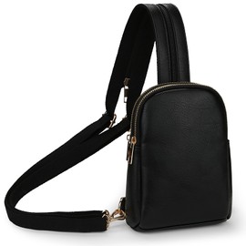 Uromee Sling Bag for Women Crossbody Purse Vegan Leather Fashion Fanny Pack Chest Bag Convertible Small Backpack