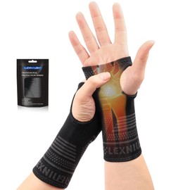2 Pairs Wrist Supports for Arthritis, Left/Right Hand Wrist Brace for Men Women, Wrist Compression Sleeve for Tendonitis, Carpal Tunnel, RSI, Sprained, Hand Brace Supports for Sports, Gym, M