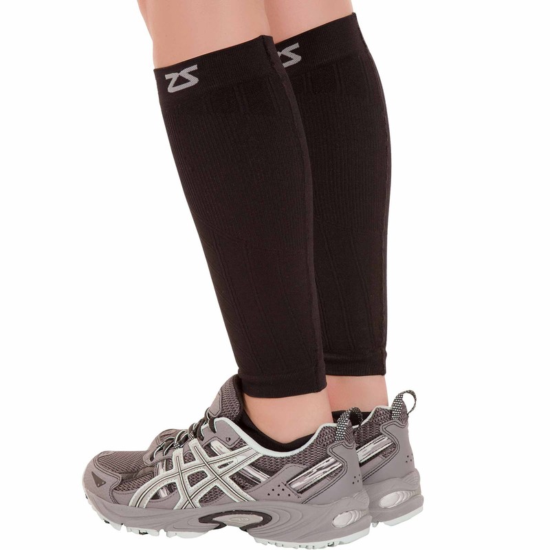 Zensah Compression Leg Sleeves, Black, X-Small/Small
