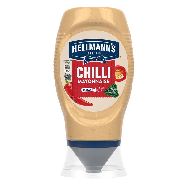 Hellmann's Squeezy Mayonnaise with Chilli, 250ml (Packaging may vary)