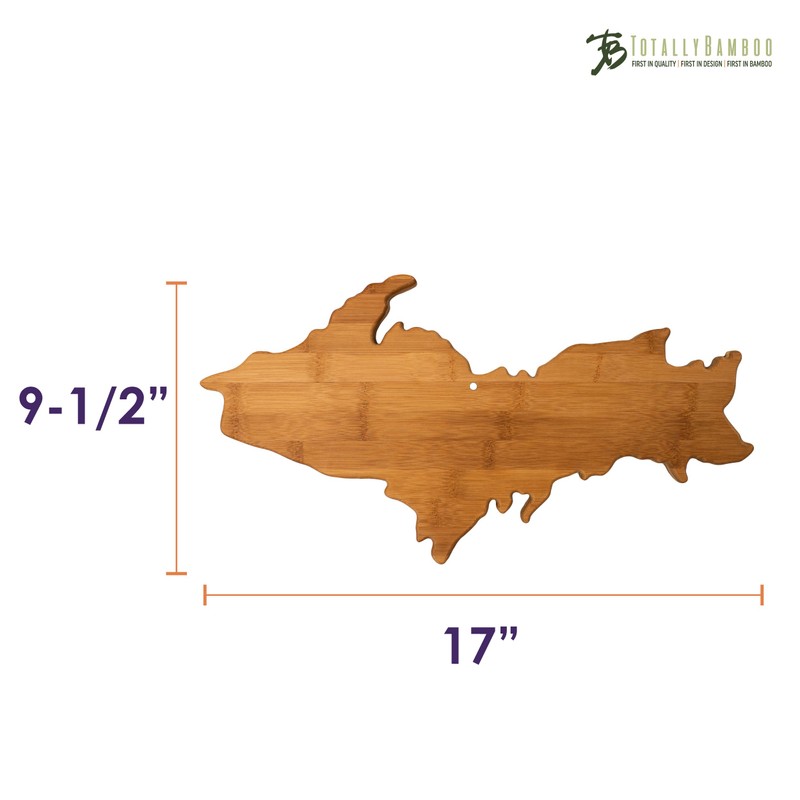 Totally Bamboo Upper Peninsula Shaped Bamboo Serving and Cutting Board