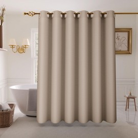 INHOUSOLU HOME DECOR Inhousolu No Hook Waffle Weave Shower Curtain with Snap in Fabric Liner Set for Bathroom, 230 GSM Heavy Duty Weighted Hem Removable, Water Repellent Washable Bath Curtains, 72 x 84 Inch, Beige