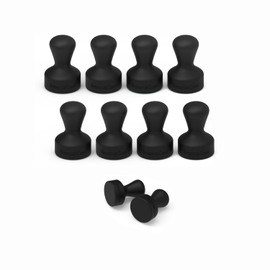 SMART&COOL Black 10 Pack Strong Silicone Push Pin Magnets, Anti Scratch Fridge Magnets, Small Push Pin Magnets, Magnets for Refrigerator, Whiteboard, Kitchen, School