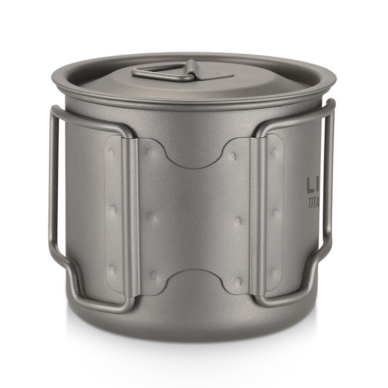 Lixada Lightweight Titanium 3 Pieces Set Titanium 750ml Pot 350ml