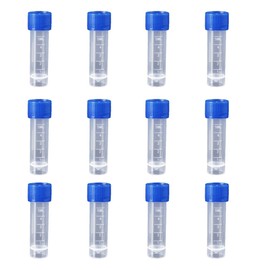 QUUPYSTORE 24Pcs 5ml Plastic Test Tubes with Screw Caps Small Bottle Vial Storage Container Graduated Sample Bottles for Lab
