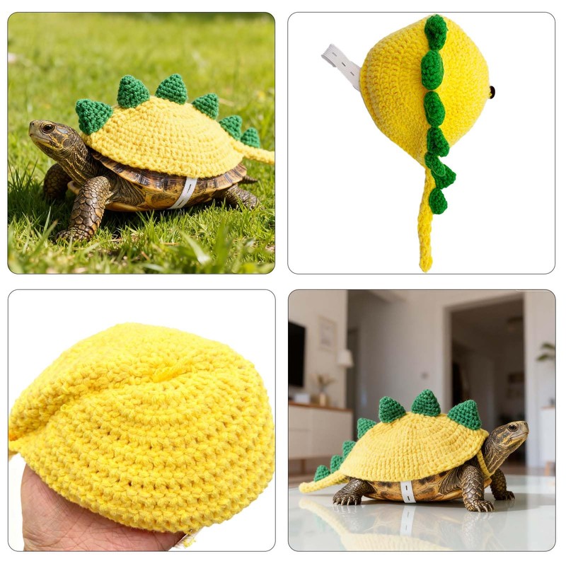 Knitted Turtle Sweater - Dinosaur Shell Costume with Adjustable Strap,
