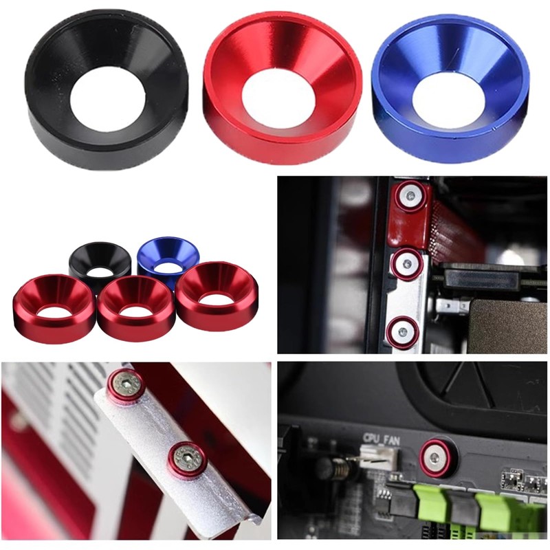 10 Pcs M4 Aluminum Anodised Cup Washers with Countersunk Head