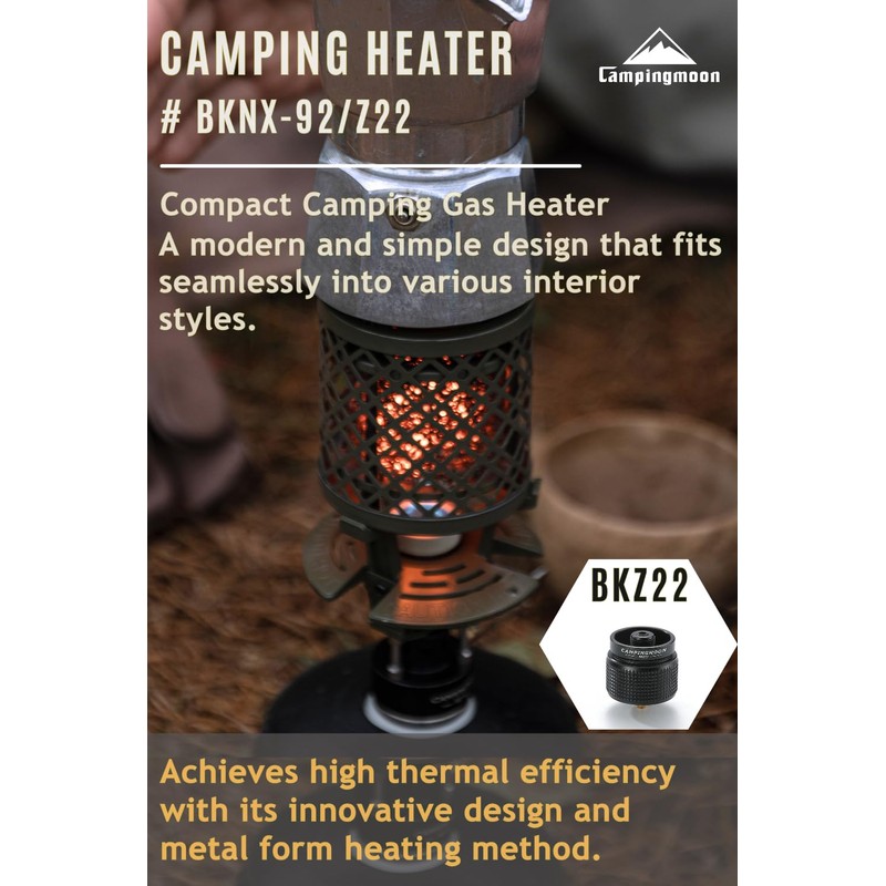 CAMPINGMOON Gas Heater Propane Isobutane for Camping Outdoor T-HEATER GASWARE