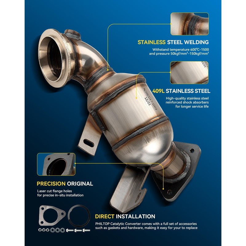 PHILTOP High Flow Catalytic Convertor for Encore 1.4L 2013-2021, Cruze