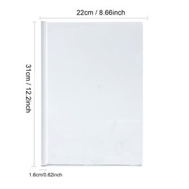10pcs Clear Report Covers, A4 Sliding Bar Report Covers Files Clip with U-Type Sliding Bar, Transparent Project Presentation Slide Blinder Folders for School Office Documents Classification