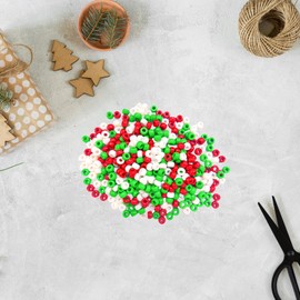 Bliceon 400 Christmas Pony Beads - Red, Green, White Threading Beads for DIY Jewelry Making, Bracelets and Necklaces - for Holiday Crafts and Xmas Decorations