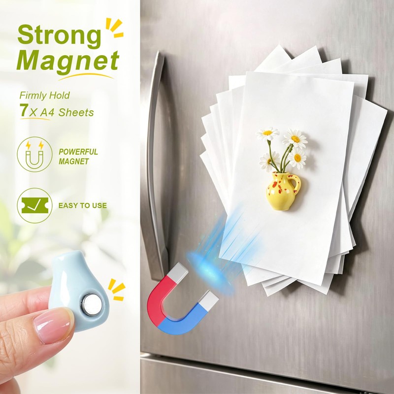 10 Packs Mini Vase Fridge Magnets Ceramic Magnets for Fridge