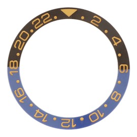 Ceramic Watch Bezel Insert 38mm Blue Black Base Gold Digit Watch Bezel Ring Replacement Accessory