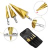 4 Pcs HSS Step Drill Bit Set, Titanium Coated High-Speed