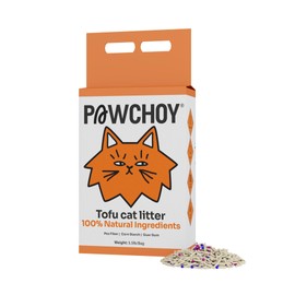 PAWCHOY Tofu Cat Litter – Clumping, Flushable, Ultra Absorbent & Fast Drying | 100% Natural, Dust-Free, Low Tracking | Water-Soluble & Eco-Friendly (2.5 lbs x 1 Bag)
