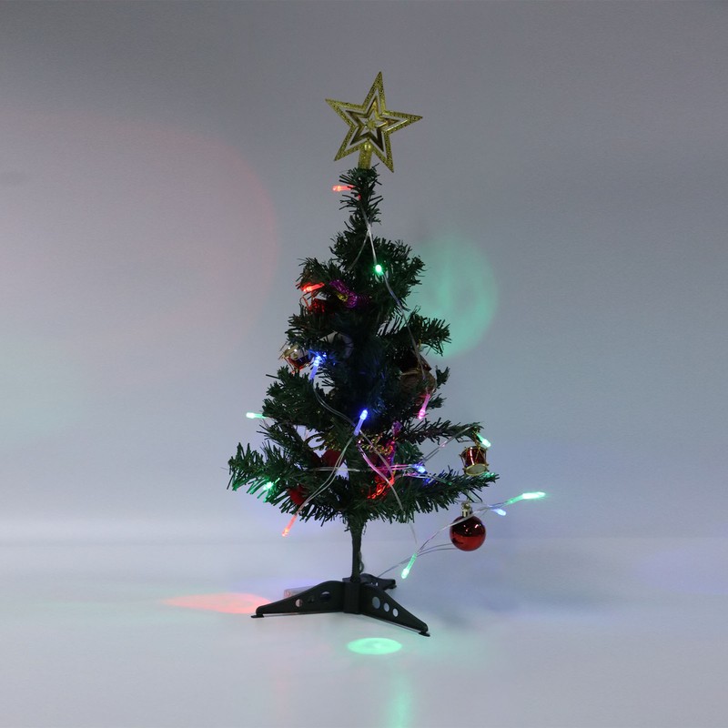 19.7inch Tabletop Christmas Tree Mini Artificial Decorated Christmas Tree Set